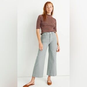 Madewell Blue-Grey Wide-Leg Crop Pant